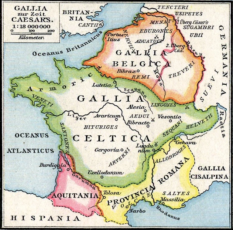 Political and ethnographic map of Gaul at the time of Caesar